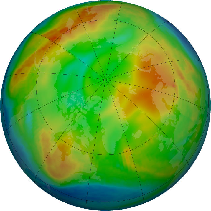 Arctic ozone map for 22 December 2000